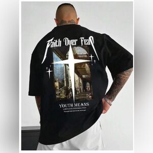 Faith over Fear Men's TikTop Shop shirt Sz XL